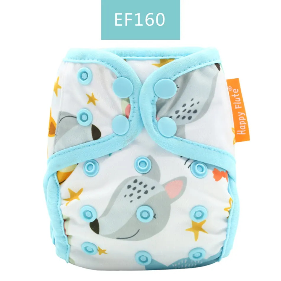 Happyflute новорожденный с принтом PUL дизайн оснастки или Крюк& Петля эко-ткань пеленки крышка ребенка