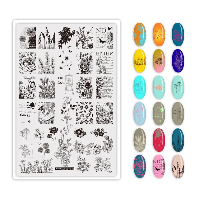 1PC**9.5X14.5cm Nail Art Stamping Plate 304 Stainless Steel Templates  Plates Image--Unique Design/Lace design nail Stamp Plate 65