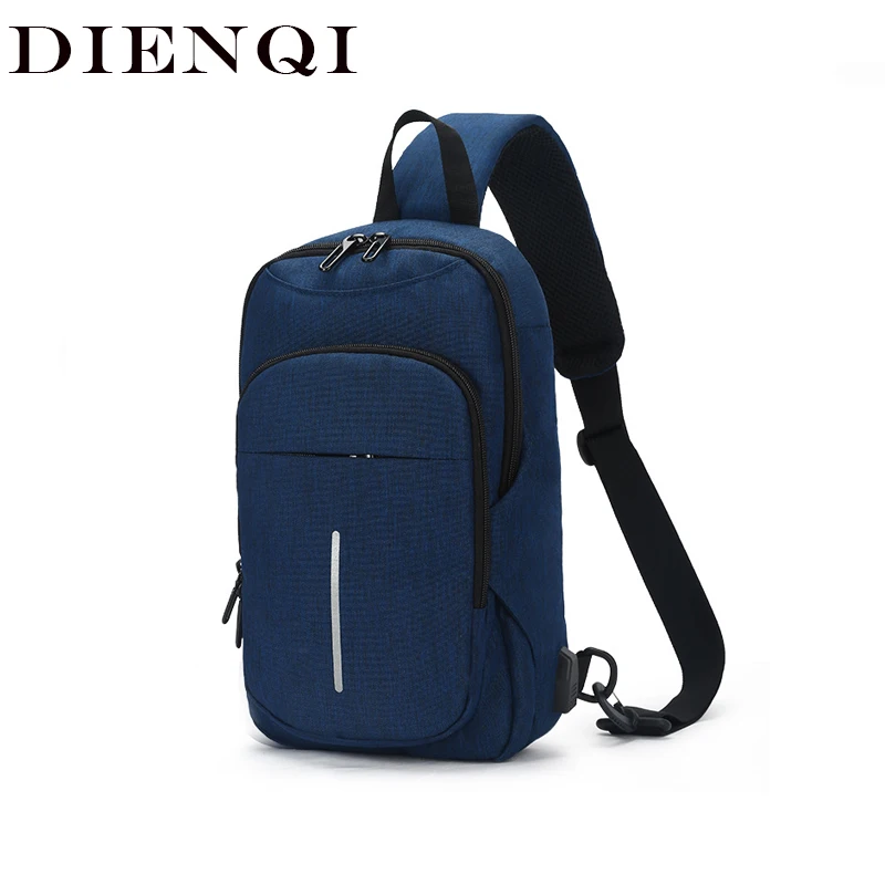 

DIENQI One Shoulder Bags Waterproof Chest Bag Mens New Bag Pack Men Fashion Backpack Multi-functional Travel Backpack For Men