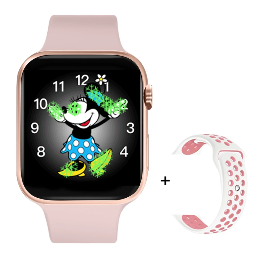 Pink add strap IWO 11 умные часы серии 5 1:1 44 мм gps Bluetooth Беспроводная зарядка спортивные фитнес-трекер умные часы для Apple Watch iPhone - Color: Pink add strap
