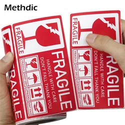 Methdic 130x70mm 250pcs Fragile Sticker  Fragile Label Roll for Packaging Shipping