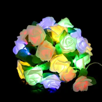 

20 LED Rose Flower Xmas String Lights Fairy Wedding Christmas Party Garden Decor