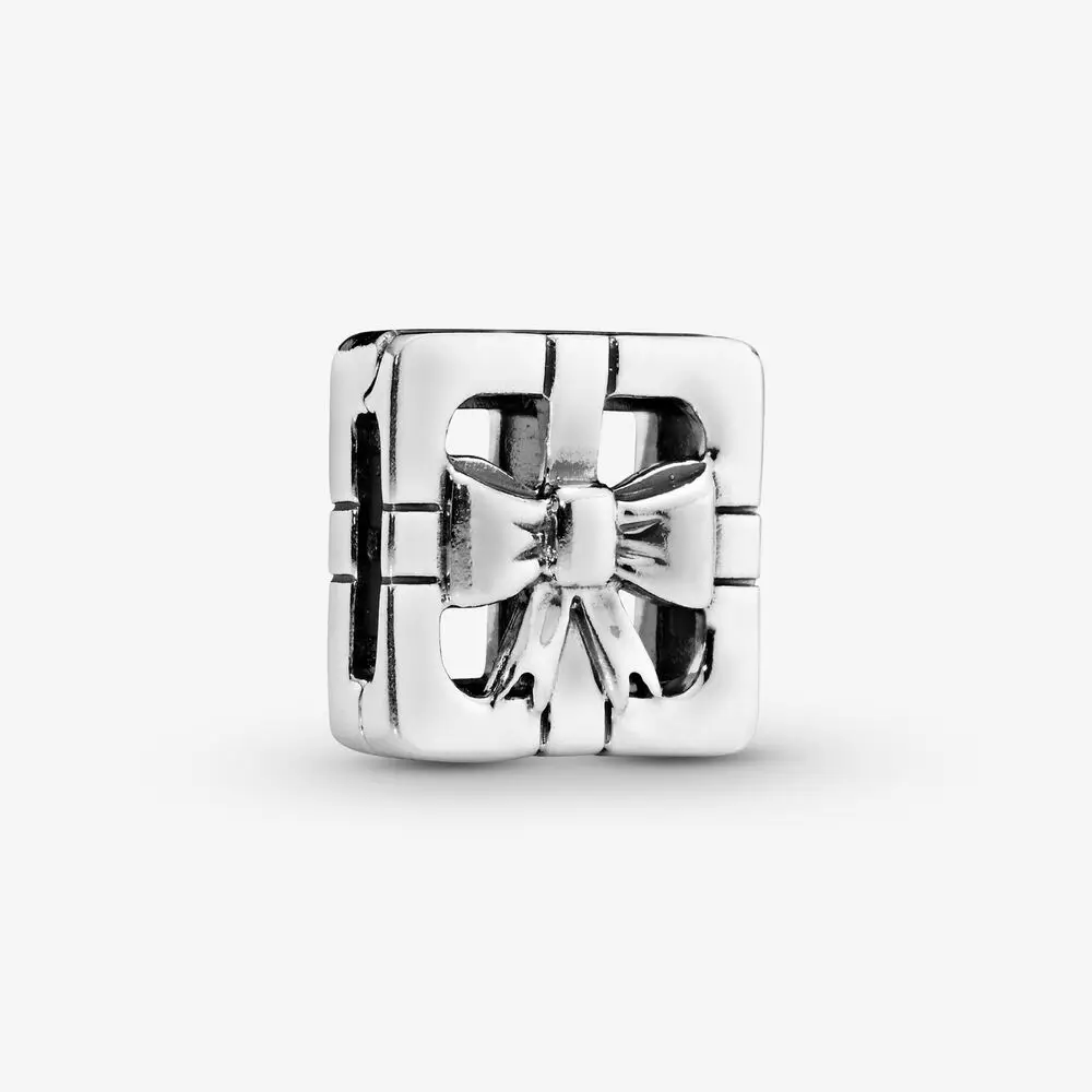 

Women Brithday Sterling Silver Classic Openwork Gift Box Charm Trendy 100% 925 Sterling Silver fit Original Pandora Bracelets