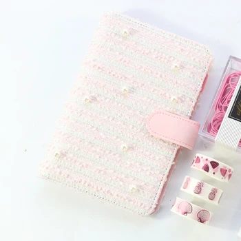 

Domikee creative Lace pearl cover cute office school 6 rings refillable binder agenda planner organizer notebook stationery A5A6