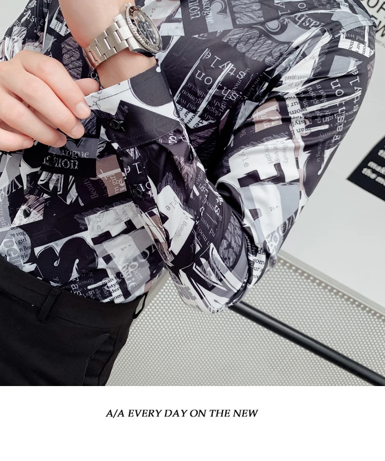 Брендовая мужская рубашка Camisa, осень, рубашка с принтом, Мужская Уличная одежда с длинным рукавом, Повседневная приталенная рубашка, мужские вечерние рубашки