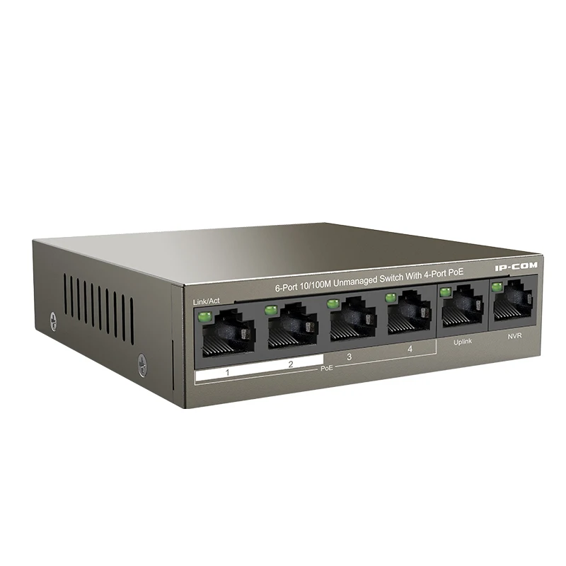 IPCOM F1106P-4-63W 4+2 POE Switch4 Ethernet Port 2 Uplink Port IEEE 802.3 10/100Mbps For IP Camera/Wireless AP/Security CCTV
