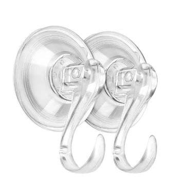 

2Pack Wreath Hanger Large Clear Reusable Heavy Duty Wreath Hanger Suction Cup 22Lb Strong Window Glass Suction Cup Hook