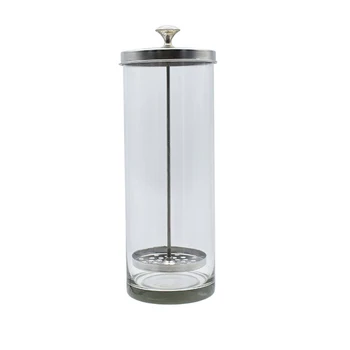 

Disinfectant Jar, Disinfecting Jar with Removable Basket and Stainless Steel Parts for Barber Tools-Salon Disinfectant Glass Jar