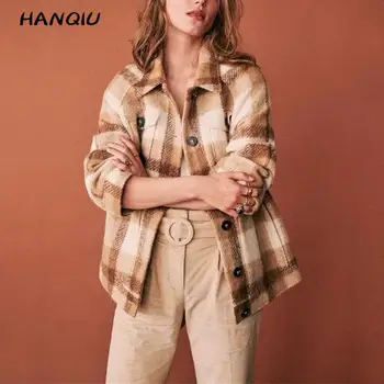

Fall shirt jacket womens tops and blouses vintage plaid jacket in women's basic jackets coats 2019 coats and jackets women shirt