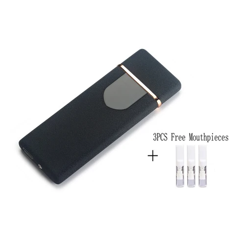 Matte black Ультратонкая USB сигарета зажигалка сенсорная Индукционная электронная сигарета зарядка зажигалки металлические ветрозащитные мужские гаджеты для курения - Цвет: Matte black