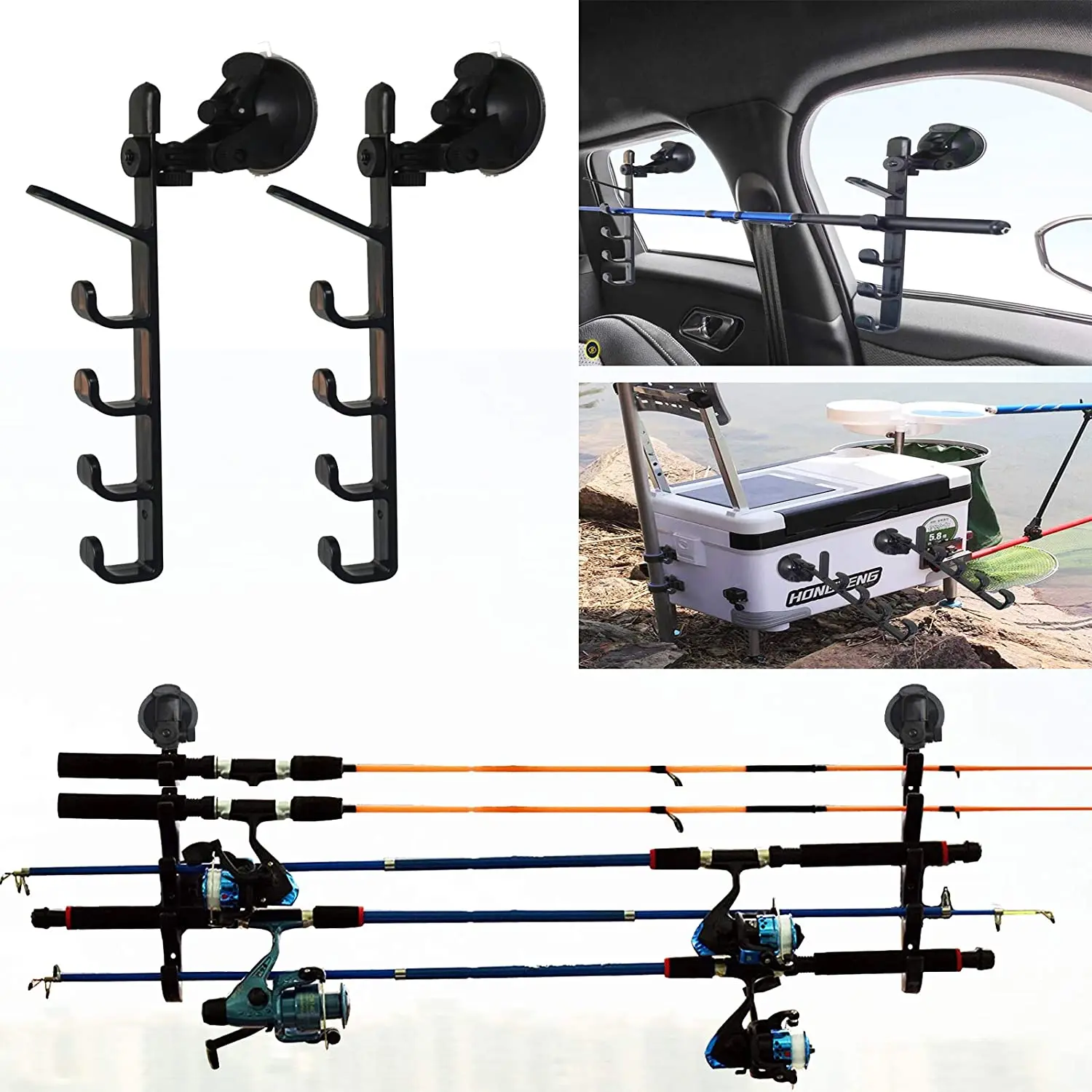 Car Rod Holder , Suction Cup Fishing Rod Holder for Car Window , Truck  Fishing Pole Rack ,Holds Up To 4 Fishing Rods - AliExpress