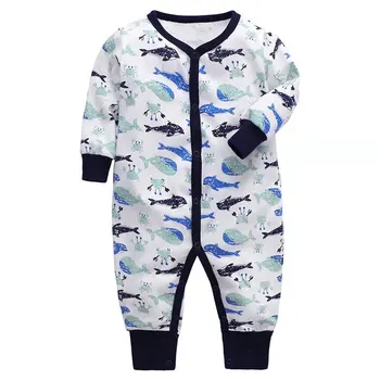 

Wholesale 2019 Jumpsuit for newborns baby Long Sleeve Cartoon Printed Pajamas jumpsuit Boys Girls