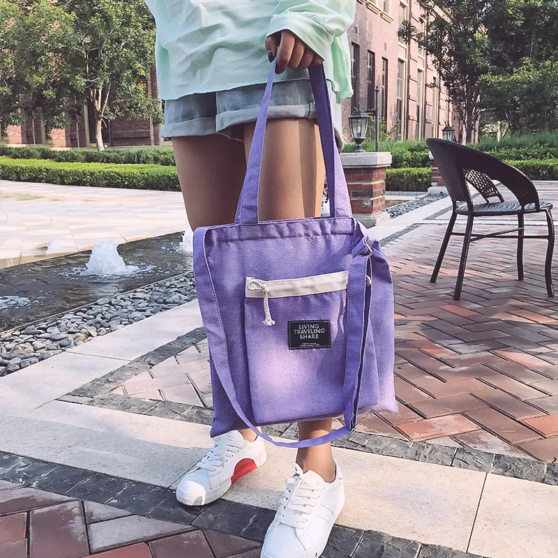 Bag Women's Summer New Style Korean Wave Flax Canvas Handbag Casual WOMEN'S Shoulder Bag Versatile Shoulder Bag