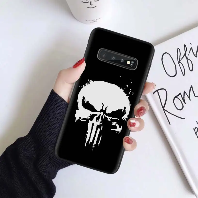С героями комиксов Марвел, Каратель черный чехол для samsung Galaxy A50 A70 A50S A10S A20S A10 A20E A30 A40 M40 M30S A80 мягкий чехол для телефона - Цвет: BS140-10
