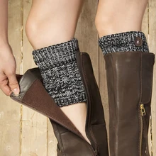 1 пара модные женские зимние гетры короткие Вязаные Вязание пуговица длинные носки сапоги манжеты носки Прямая поставка