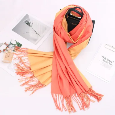 Кашемировый шарф Пашмина Шаль Foulard Femme палантин шеи хлопок из шерсти и вискозы хиджаб длинный зимний шарф женский платок - Цвет: 20