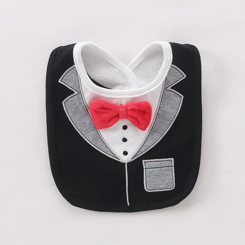 

Wet Wipes Removable Baby Bibs Waterproof Babys Tuedo Kids Dinner Feeding Bib Saliva Towel Child Red Bow Tie