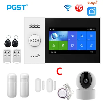 

PGST PG107 WiFi 3G GSM Alarm System Home Security with IP Camers PIR Motion Sensor Support Smart Life APP Control