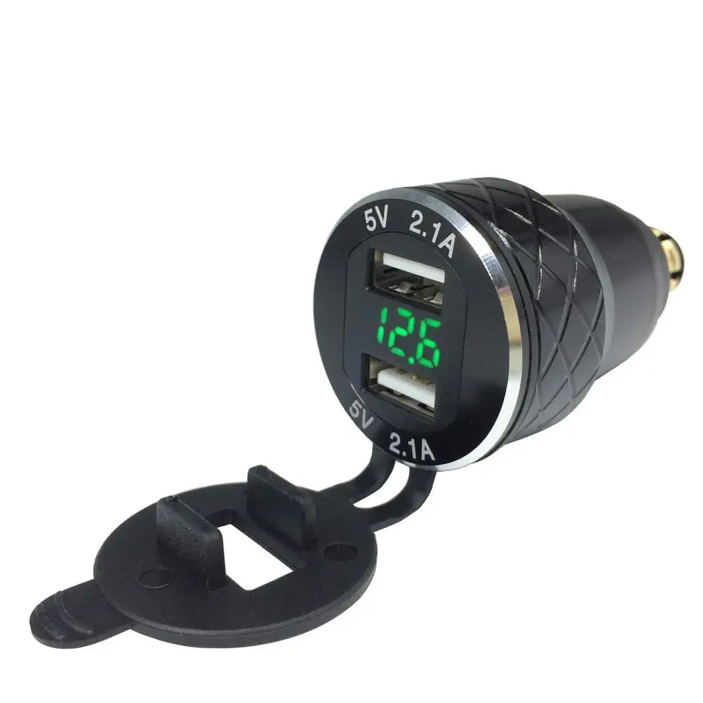 5V 2.1A DIN к USB алюминиевый сплав Европейское зарядное usb-устройство для мотоцикла гнездо штепсельная вилка выходной вольтметр для Triumph Tiger 800