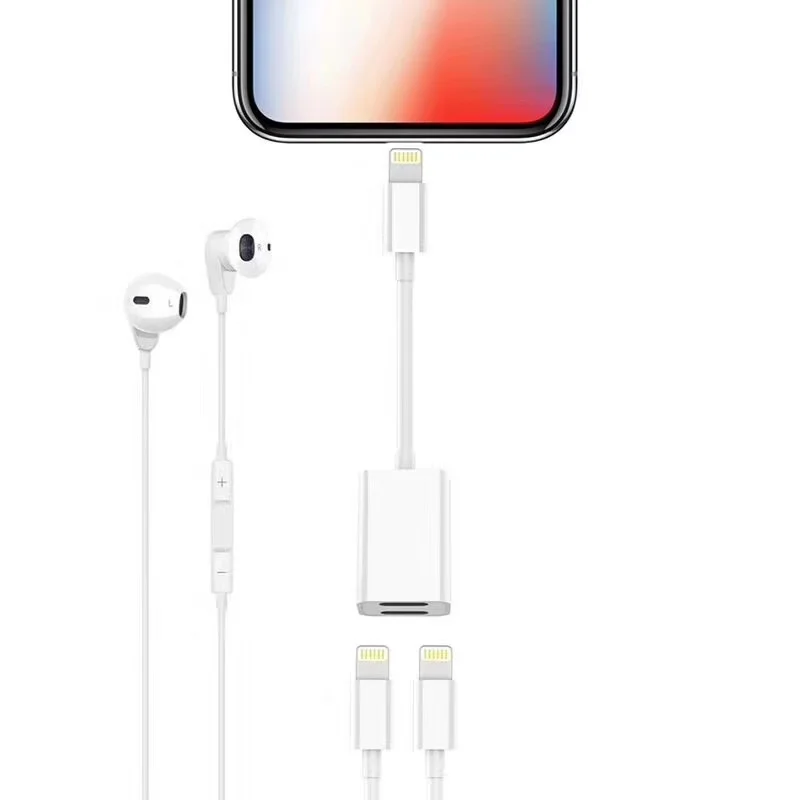 2 в 1 разветвитель света ning кабель один для наушников один для зарядки для iphone XS Max X 8 7