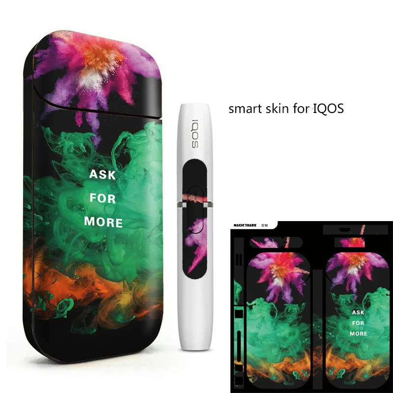 Волшебная Акула тигр череп стикер в стиле панк стерео пленка для IQOS 2,4 p 2,4 Plus печать крышка ПВХ кожаный чехол Защитная Наклейка