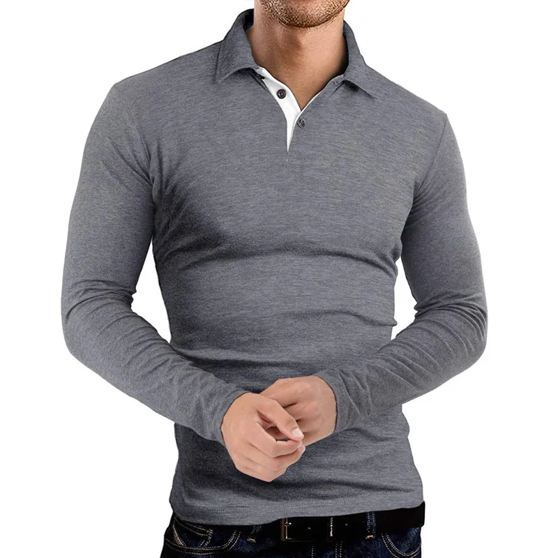 

Spring Autumn Man Shirt Loose Long Sleeve Polo Shirt Multicolor Handsome Business Outdoor Simple All-match Fashion Casual Tees