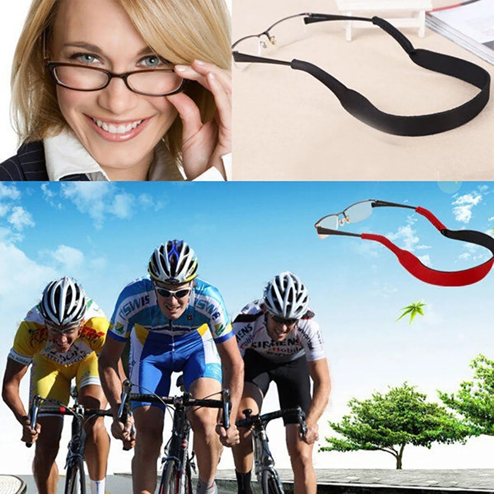 1 pc Glasses Strap Eyeglass Neck Cord Stretchy Sports String 4 Colors Lanyard Sunglasses Rope Holder Retainer | Спорт и развлечения