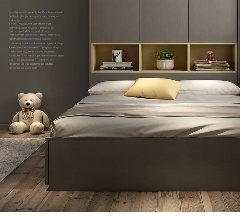 

Simple design kids bed frame wooden children furniture (not include wardrobe)