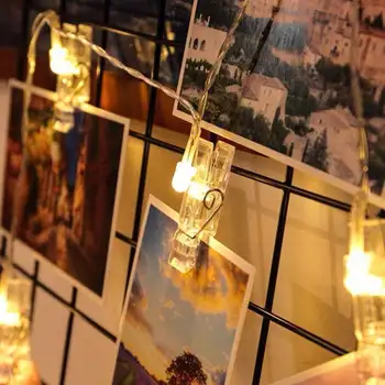 

1 1.2M / 2.5M / 5M clip LED string holiday deco wedding decoration starry sky photo frame birthday party battery power supply