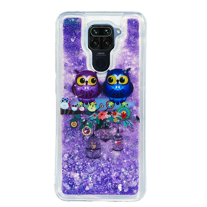 Redmi Note 9 Soft Case on For Funda Xiaomi Redmi Note 9 Case Xiomi Redmi Note 9 Cover Dynamic Liquid Glitter Phone Cases Etui xiaomi leather case case Cases For Xiaomi