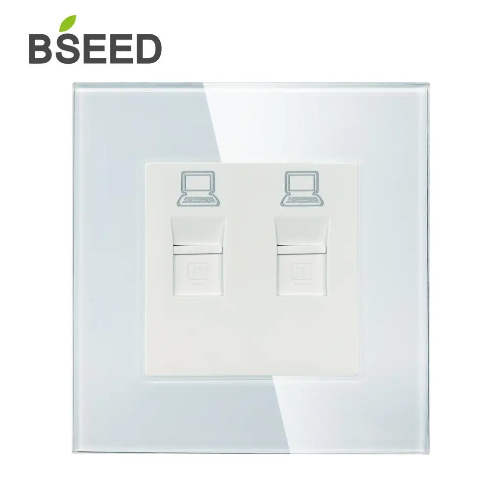 Двойная настенная декоративная розетка BSEED из поликарбоната LAN двойной