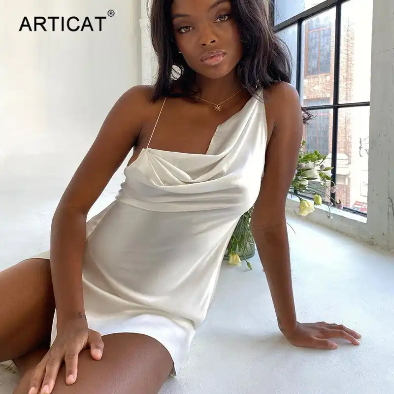 Satin split mini dress Clearance