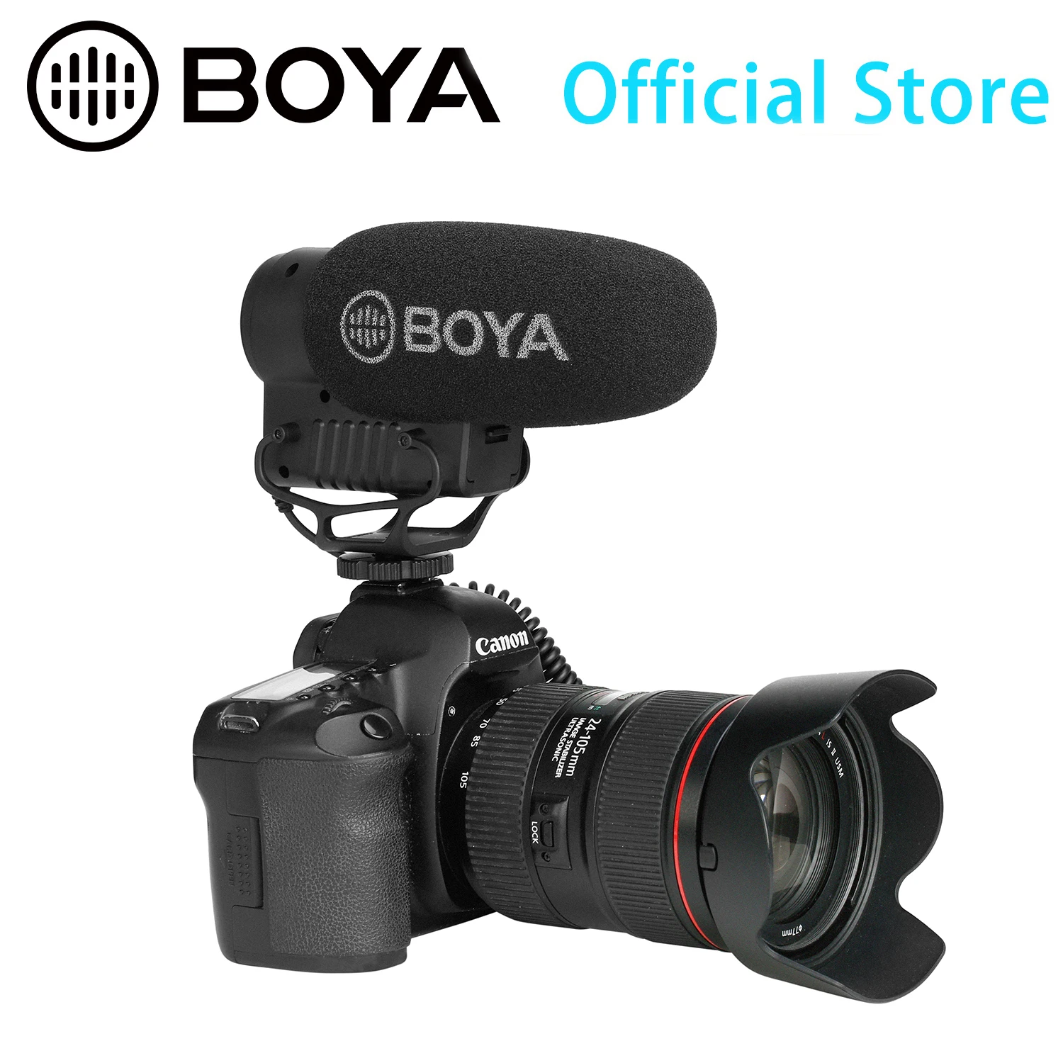US $119.95 BOYA BYBM63051S StereoMono Shotgun Condenser Microphone For DSLR Compact Camcorder Audio Recorder Video Record Film Making