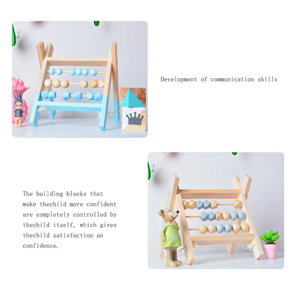 Деревянный пазл для детей 3 Бусы Abacus обучающие игрушки для детей для раннего развития игрушка с бисер «геометрическая фигура»