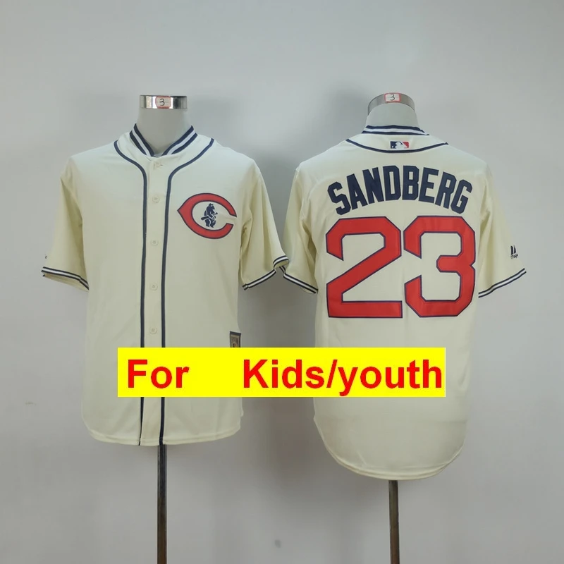 Слоновая кость Молодежная майка Chicago Javier Baez Anthony Rizzo Kris Bryant Ryne Sandberg FLEX& Cool Base - Цвет: Слоновая кость