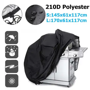 

S/L 1PC BBQ Grill Cover Waterproof Heavy Duty Patio Outdoor Oxford Barbecue Smoker Grill Cover Outdoor Barbecue Hood