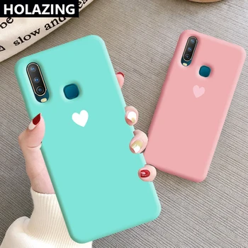 Перейти на Алиэкспресс и купить Чехол для VIVO Y15 Y17 Y12 U3X U10 Y19 U3 Y91 Y93 Mediatek, мягкий силиконовый чехол ярких цветов с сердечками