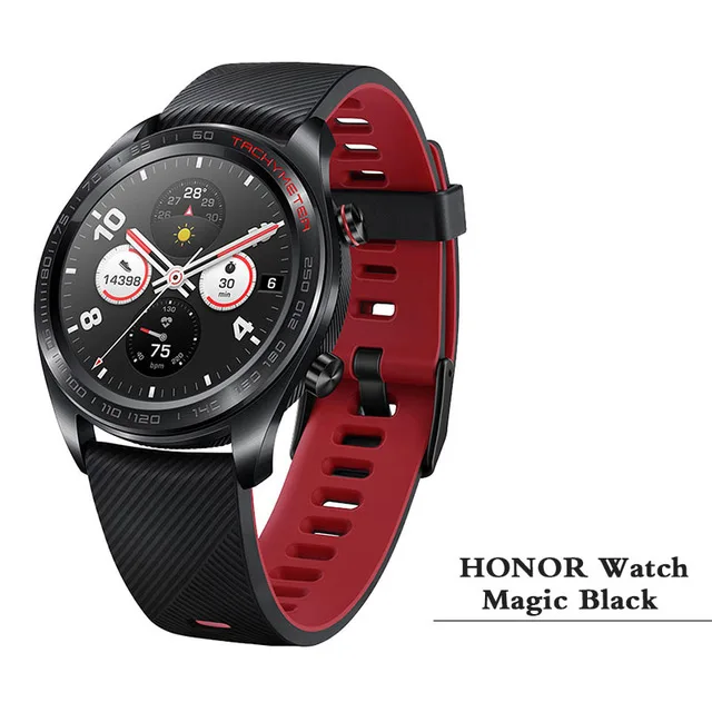 Смарт-часы huawei Honor Magic, фитнес-трекер с пульсометром для сна, бега, велоспорта, плавания, горного gps 1," AMOLED NFC Smartwatch - Цвет: black