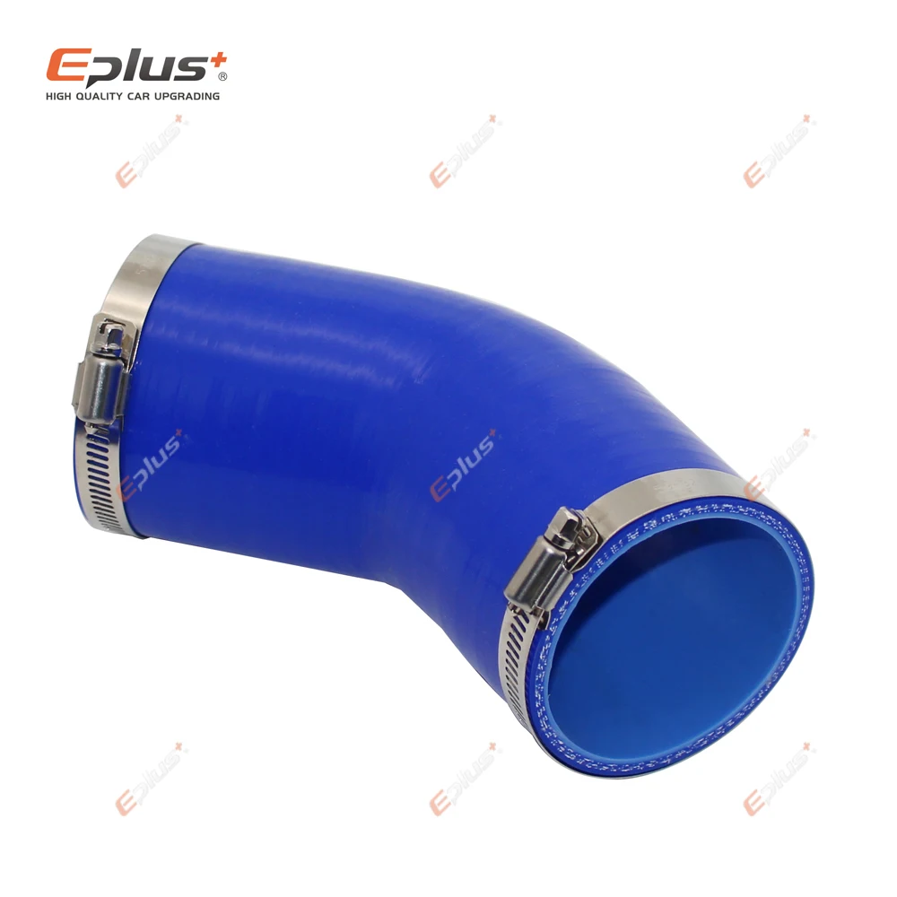 EPLUS Universal Silicone Tubing Hose 45 Degrees Connector Car Intercooler Turbo Intake Pipe Coupler Blue Multi Size silicone hose silicone hose connector