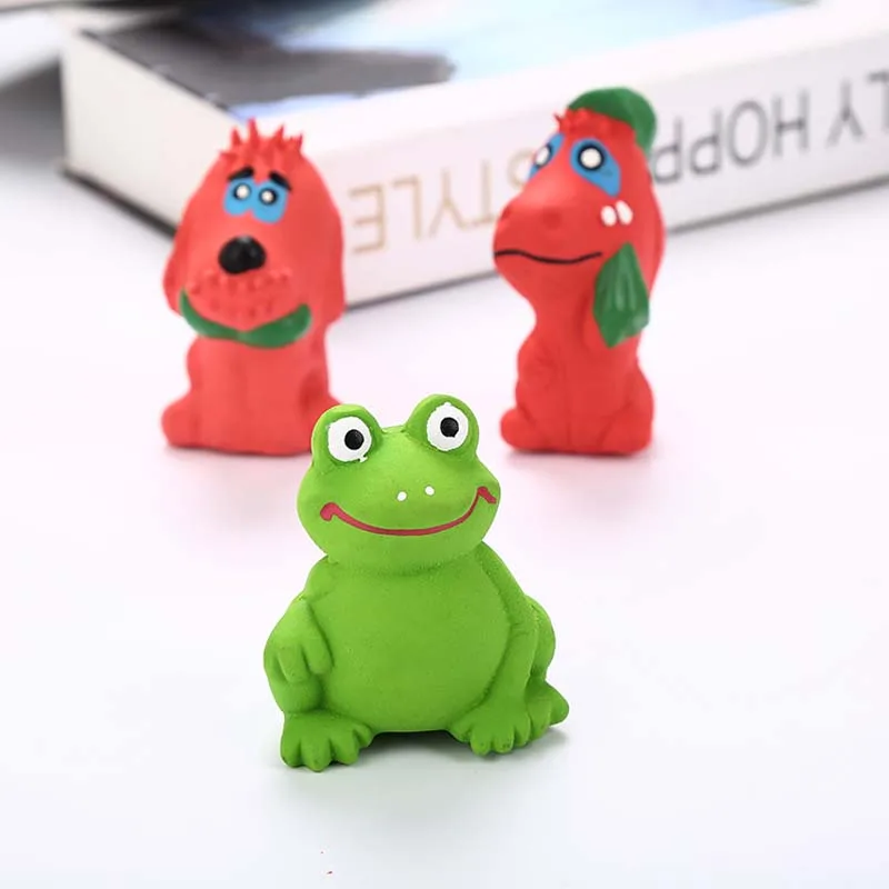 Резиновые игрушки для собак, очищающие зубы, щенок, кошка, скрипучие игрушки в форме милых животных, интерактивные игрушки-Жвачки для маленьких собак, кошек