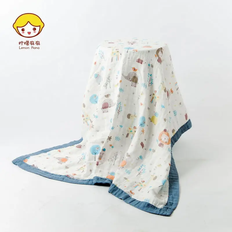 

Six-layer Pure Cotton Baby Gauze Bath Towel Spring And Autumn Newborns Gro-bag Four Layer Bath Towel Blanket Wrapping Blanket Ba