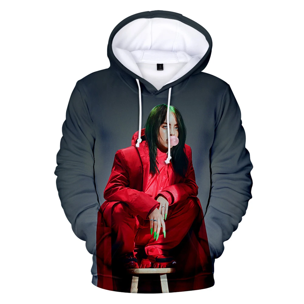 Billie Eilish/3D толстовки с капюшоном для мужчин/женщин, для отдыха, Harajuku, хип-хоп, осень, Billie Eilish, 3D Детские толстовки с капюшоном, пуловеры для девочек