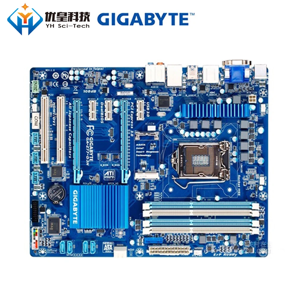 Оригинальная б/у настольная Материнская плата Gigabyte GA-Z77-D3H Z77 Socket LGA 1155 Core i7/i5/i3/Pentium/Celeron DDR3 32G ATX