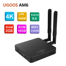 UGOOS AM6 Amlogic S922X Smart Tv Box Android9.0 DDR4 2 Гб ram 16 Гб rom 2,4G 5G WiFi LAN 1000M Bluetooth 5,0 4K HD медиаплеер