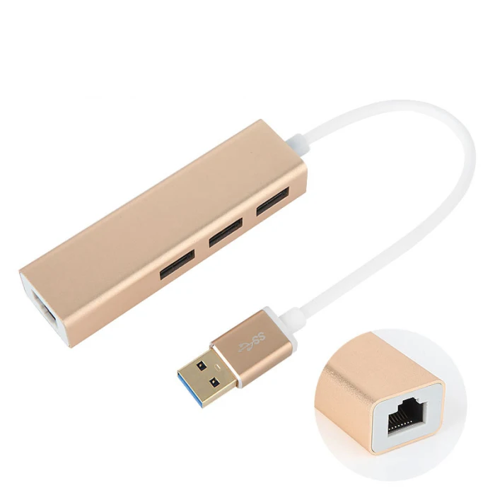 USB к RJ45 проводной концентратор карт 3 Порты и разъёмы адаптер Алюминий сплав прочный для 1000M Ethernet OUJ99