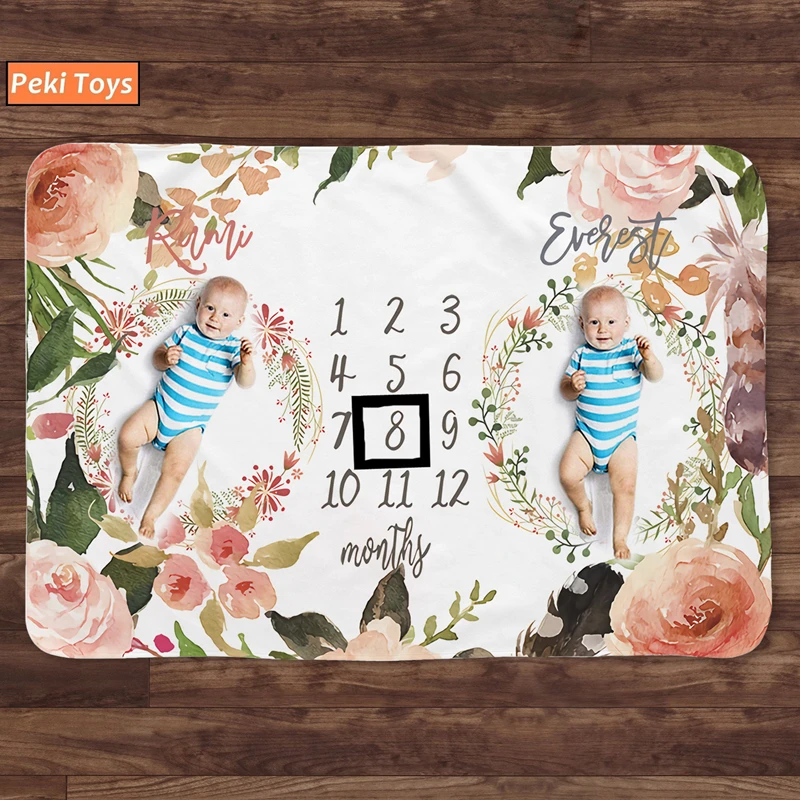 Flannel Two Babies Birth Play Mat For Twins Photo Props Blankets Kids Bedsheet Room Decor ΠΎΠ΄Π΅ΡΠ»ΠΎ New Born Baby Accessories