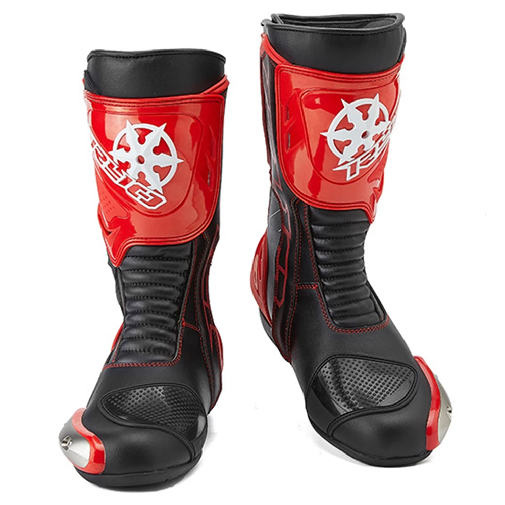 Black Motorcycle Boots Men Motocross Botas Moto Non-slip Motorboats Wearable Motorcycle Shoes Moto Racing Riding Shoes