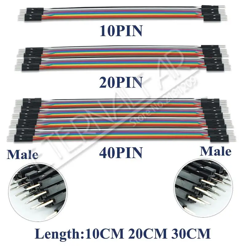 40PIN 10 см 20 30 Dupont линия мужчин и женщин + Перемычка dupont провода кабель для PCB DIY