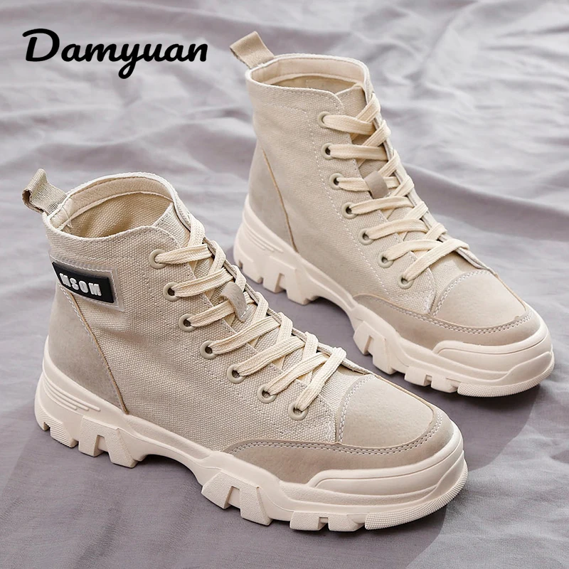 

High Top Women Sneakers Breathable Walking Shoes Women Outdoor Thick Shoes men walking shoe fashion Women Lace-Up Outdoor