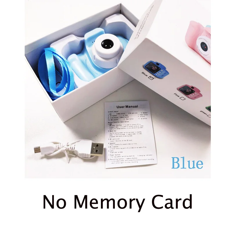 Blue A Детская цифровая камера, игрушки для детей, подарки на день рождения, мини 1080P проекционная видеокамера, рождественский подарок для маленьких девочек и мальчиков - Цвет: Blue A